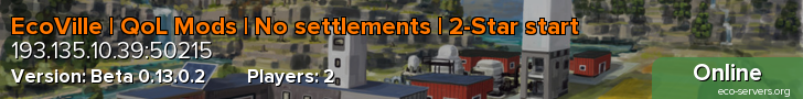 EcoVille | QoL Mods | No settlements | 2-Star start